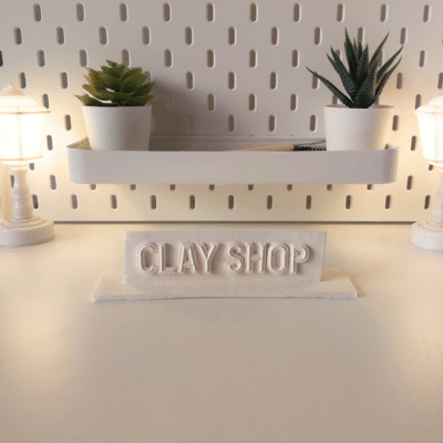Custom clay name or brand decor in your chosen color handmade gift