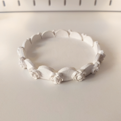 Customizable trinket tray with clay flowers around the edge handmade