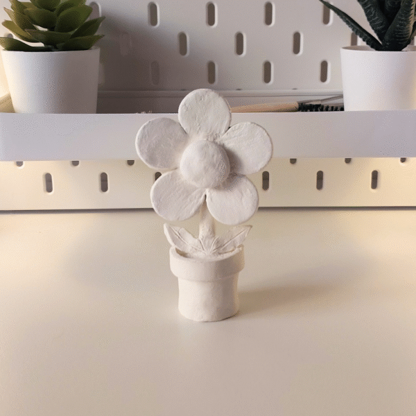 Custom clay flower in your choice of color – handmade in Morocco