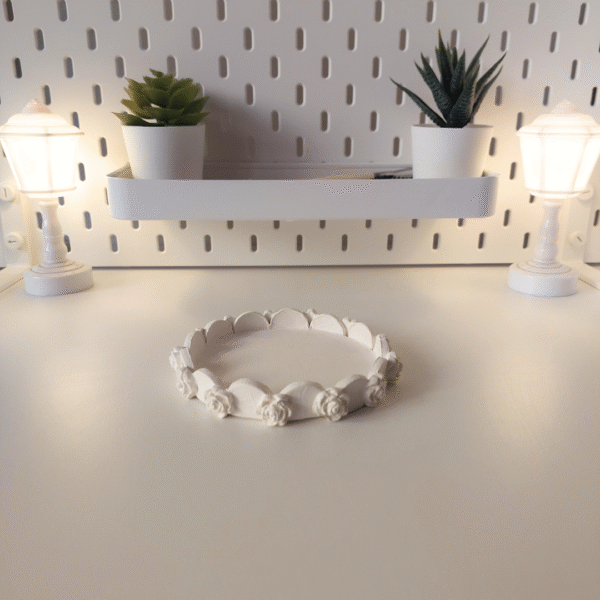 Customizable trinket tray with clay flowers around the edge handmade