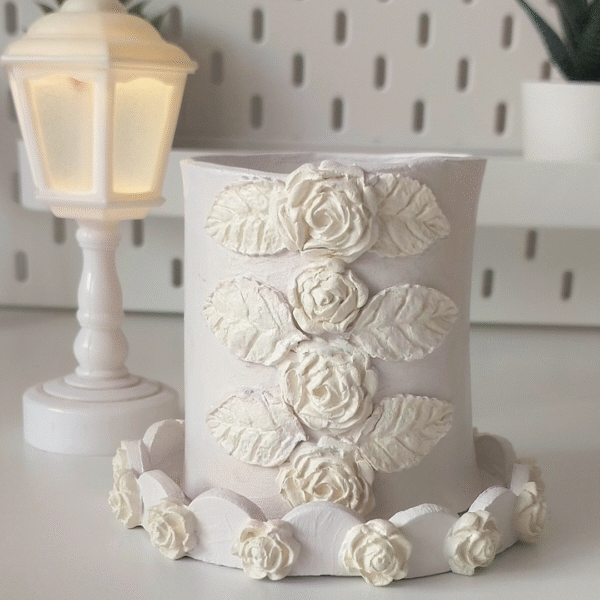 Customizable clay decor set with 6 handmade pieces in matching color handmade gift set